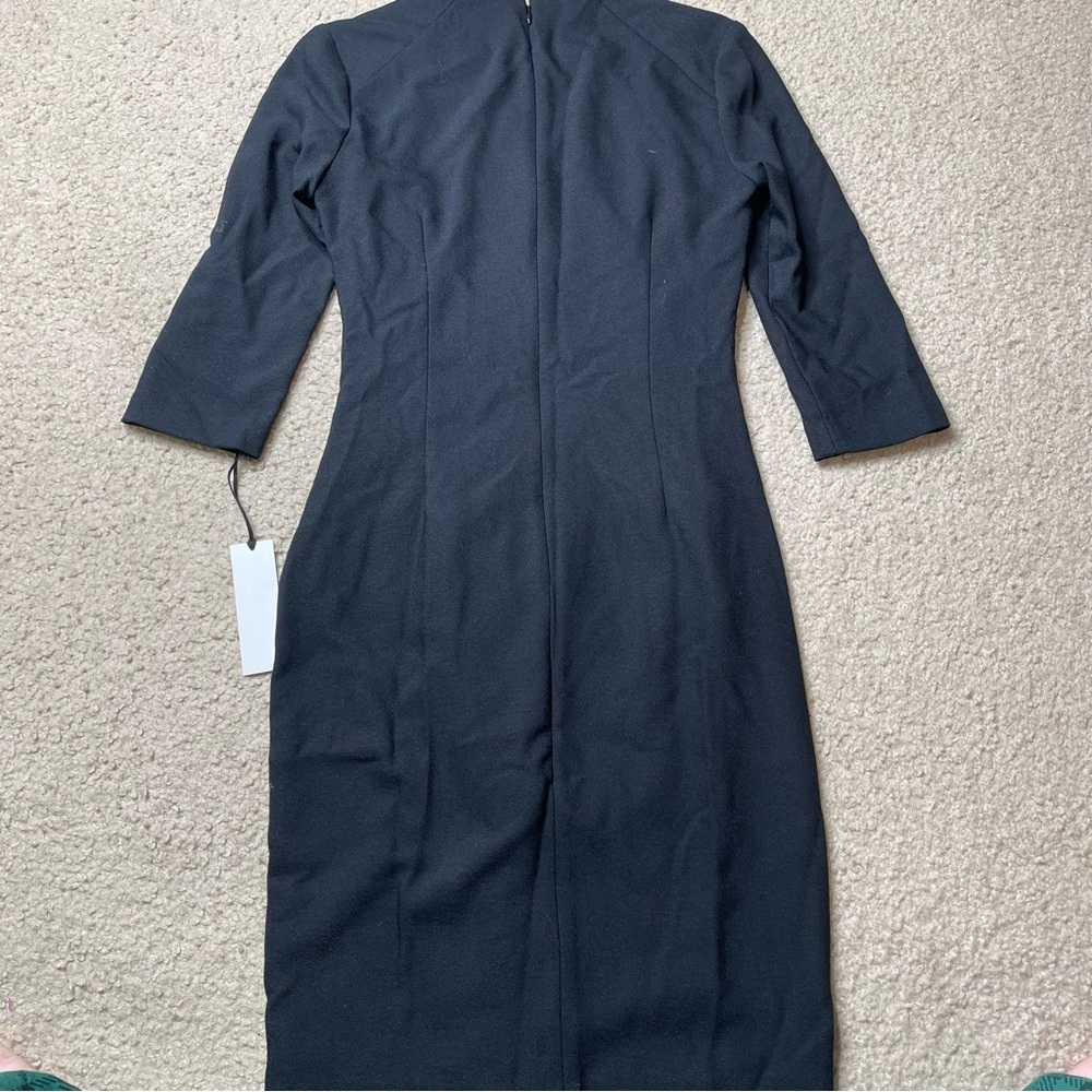 L’AGENCE Ruched MIDI Black Pur Amour Dress Size 2 - Picture 5 of 6